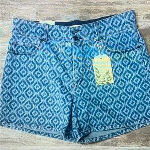 Blue Patterned Women's Shorts